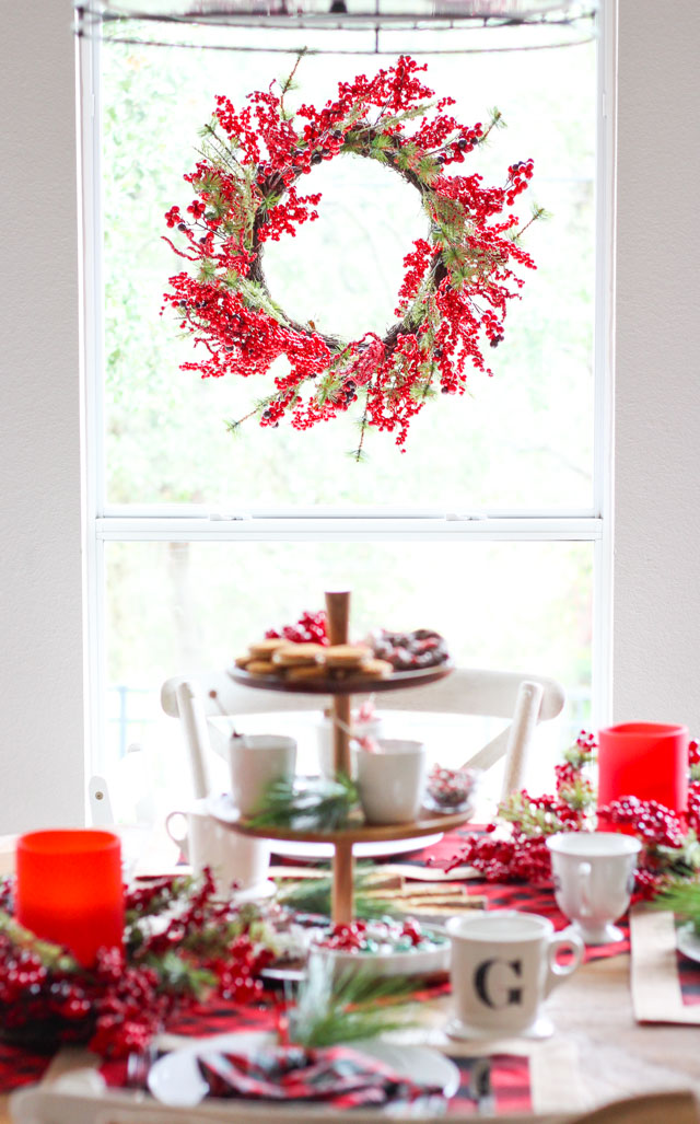 Gorgeous red berry Christmas wreath - hang in window using suction cups! Gorgeous red berry Christmas wreath - hang in window using suction cups!