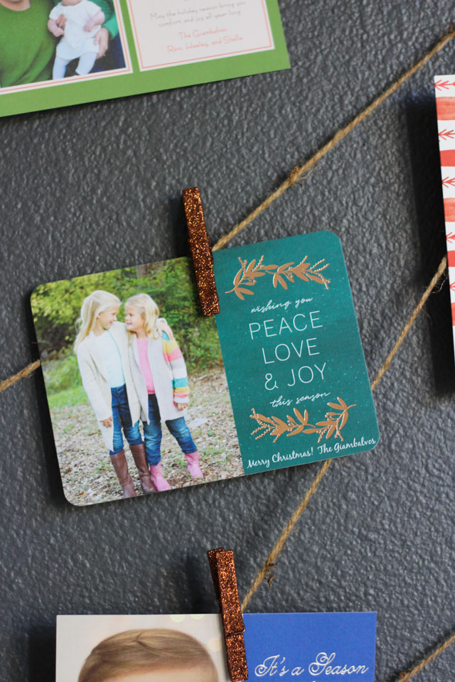 Love this simple idea to display holiday cards!