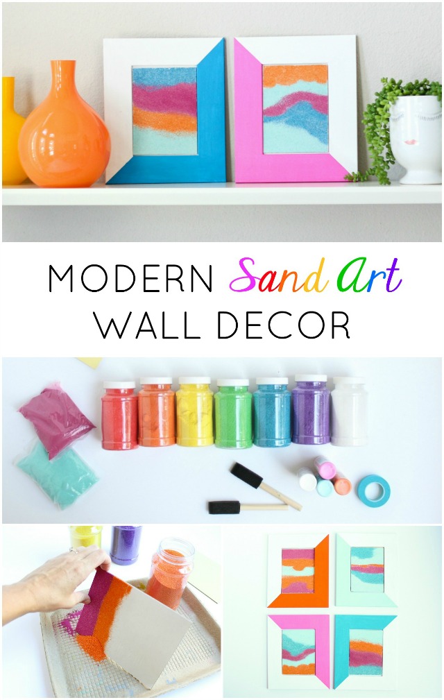 Such a fun sand art craft - turn it into framed modern wall art!