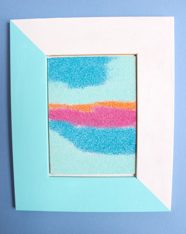 Such a fun sand art craft - turn it into framed modern wall art!