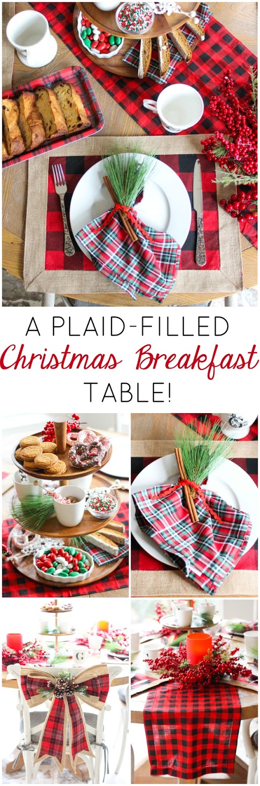 How to create a special Christmas breakfast table with plaid decor!