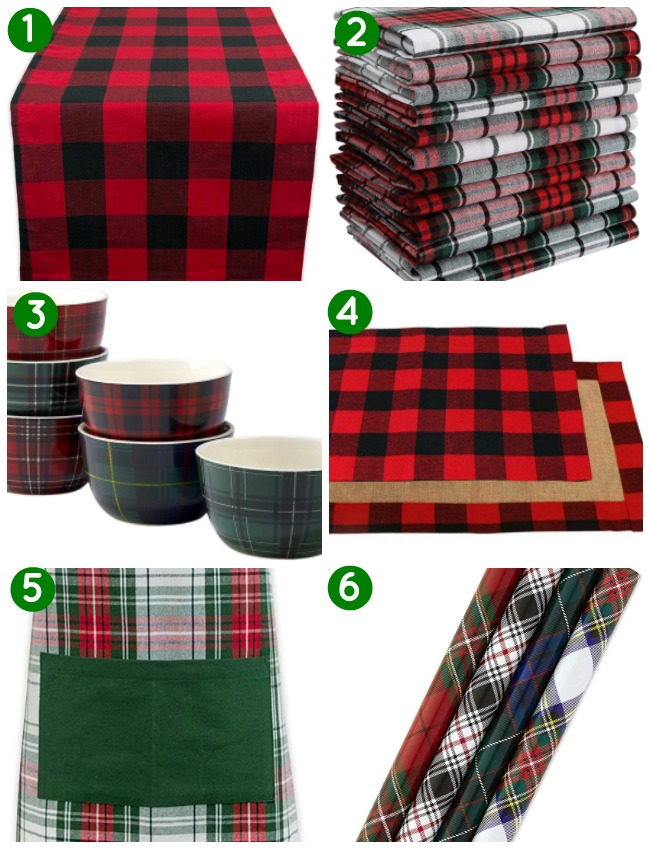 Plaid Christmas Table Decor