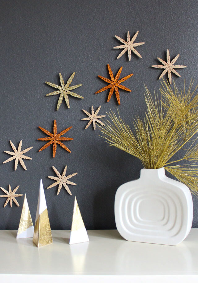 Turn Clothespins into Snowflakes! - Design Improvised