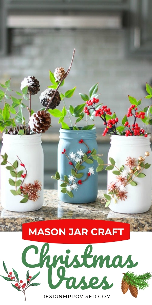 DIY Mason Jar Christmas Vases