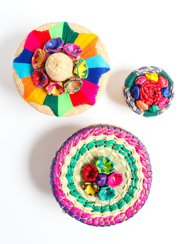 Colorful Mexican tortillero tortilla holder baskets