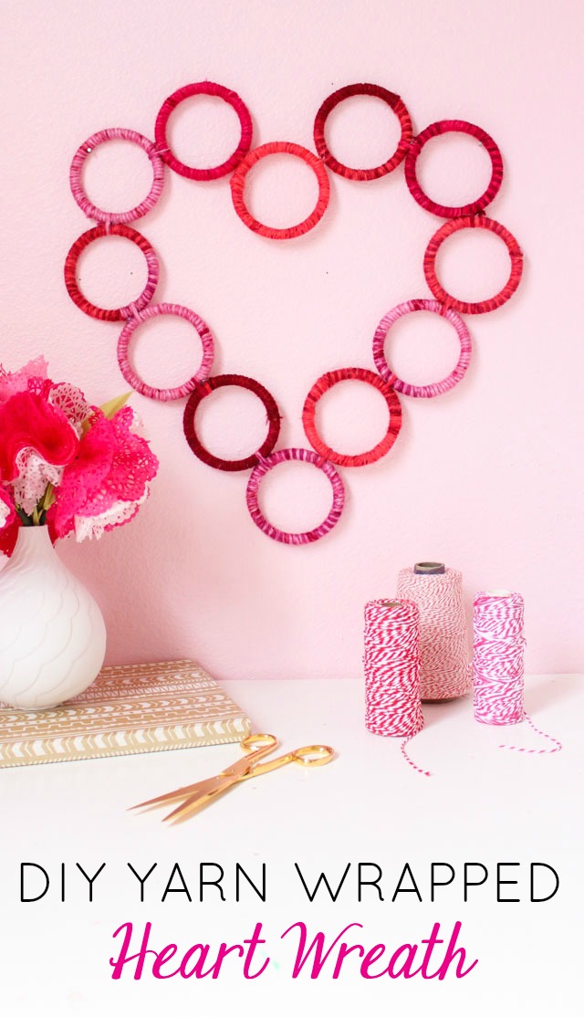 Make this yarn-wrapped heart wreath for under $10. Perfect for a Valentine's Day gift idea! Make this yarn-wrapped heart wreath for under $10. Perfect for a Valentine's Day gift idea!