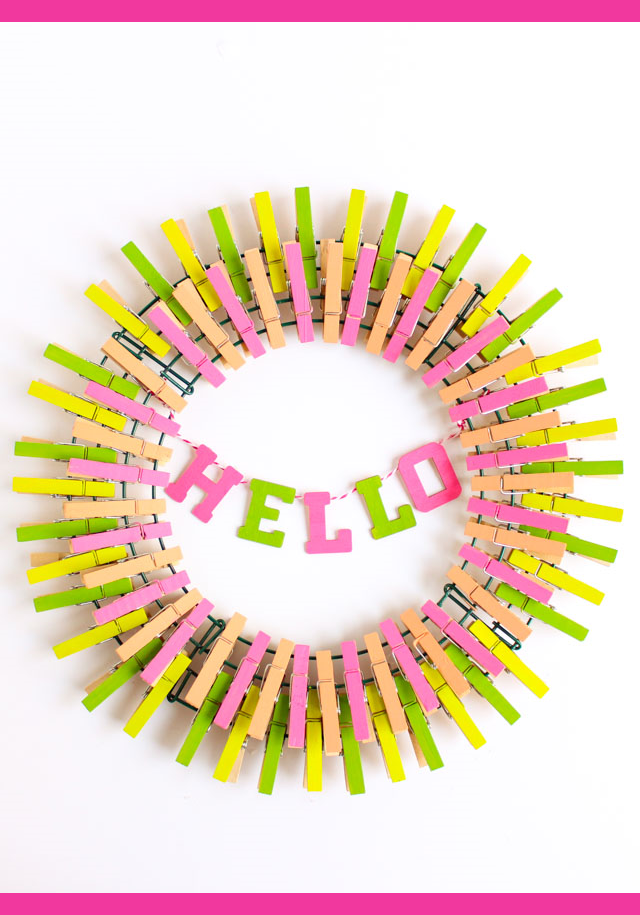 DIY Spring Clothespin Wreath