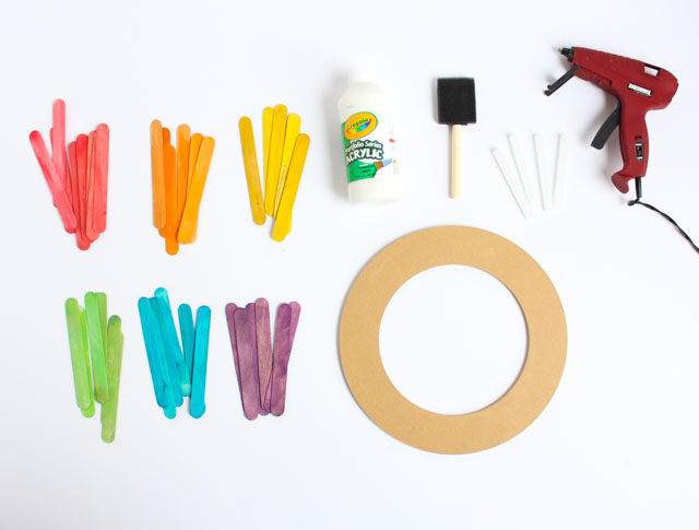 Easy Wreath Popsicle Stick Crafts for Kids - Color Me Crafty