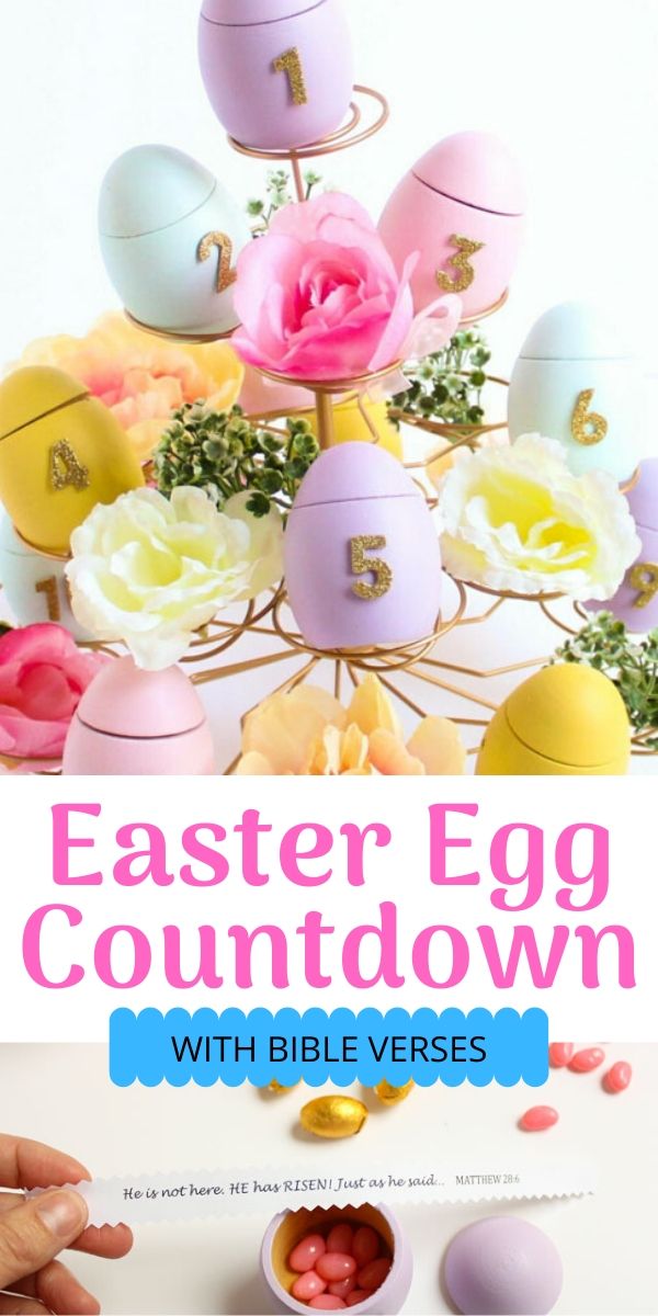 Easter egg countdown with Bible verses