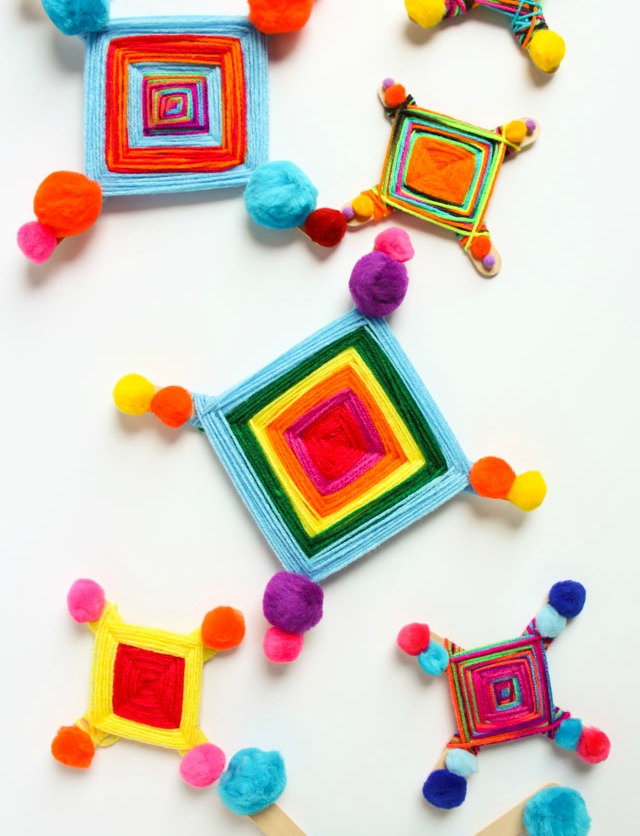God’s Eyes: A Fun Yarn and Pom-Pom Kids Craft!
