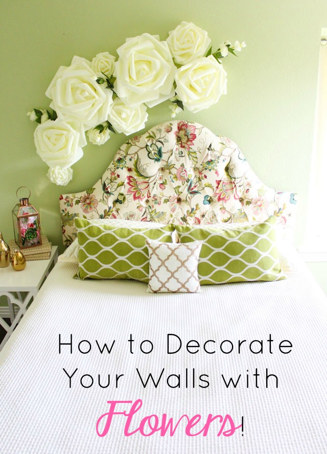 Give your bedroom a spring update with this floral wall decor! #floralwalldecor #floraldecor #flowerdecor