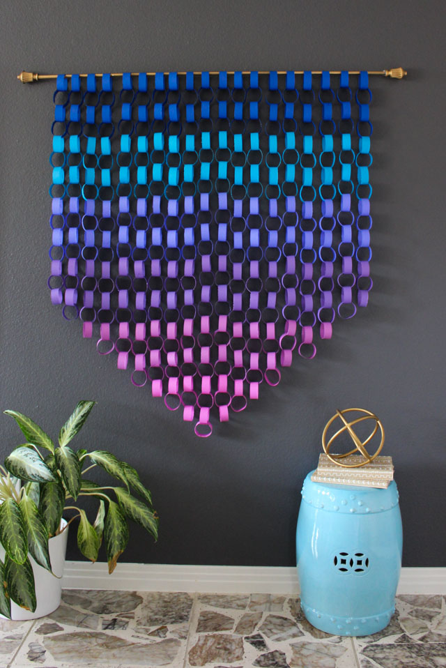 Ombre paper chain wall hanging