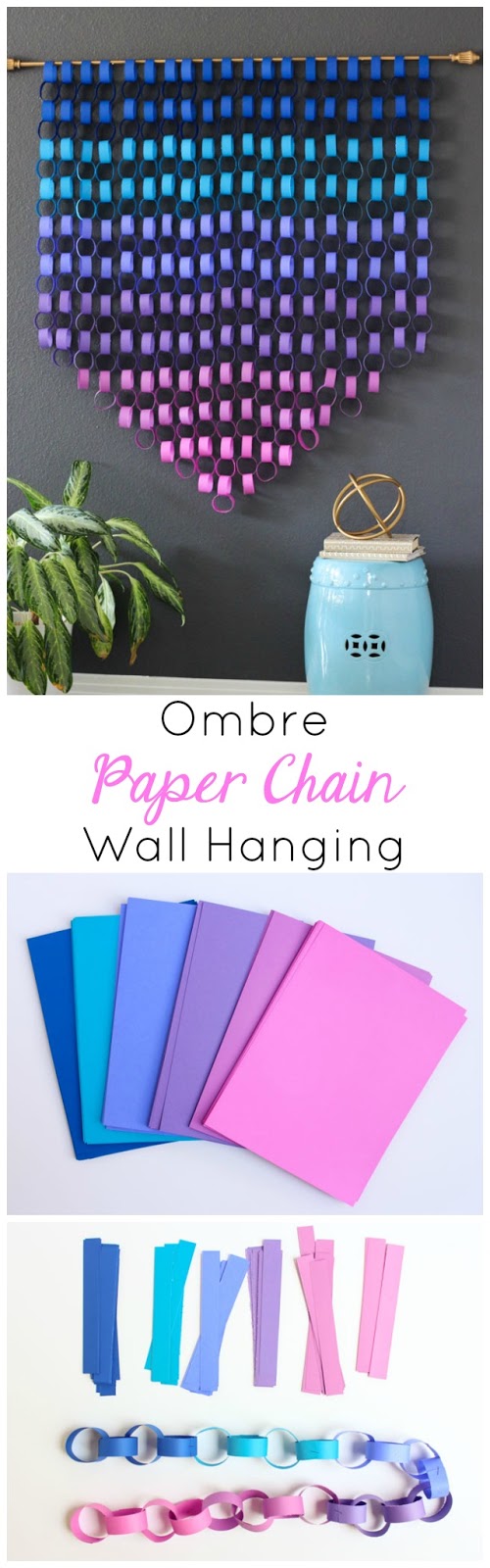 Make gorgeous modern paper wall art with simple paper chains! #paperchains #astrobrights #papercrafting #wallart Make gorgeous modern paper wall art with simple paper chains! #paperchains #astrobrights #papercrafting #wallart