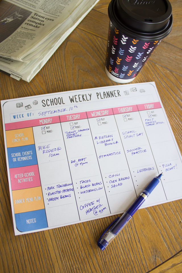 School Weekly Calendar Printable #calendarprintable #schoolprintable