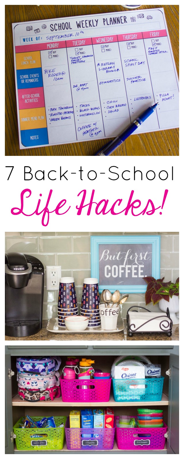 These 7 back-to-school life hacks will streamline your morning routine! #backtoschool #lifehacks #backtoschoolhacks 