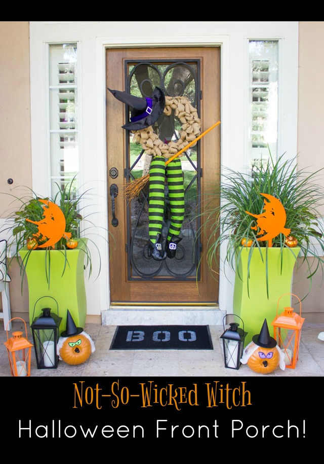 Witch-Filled Halloween Front Porch - Design Improvised