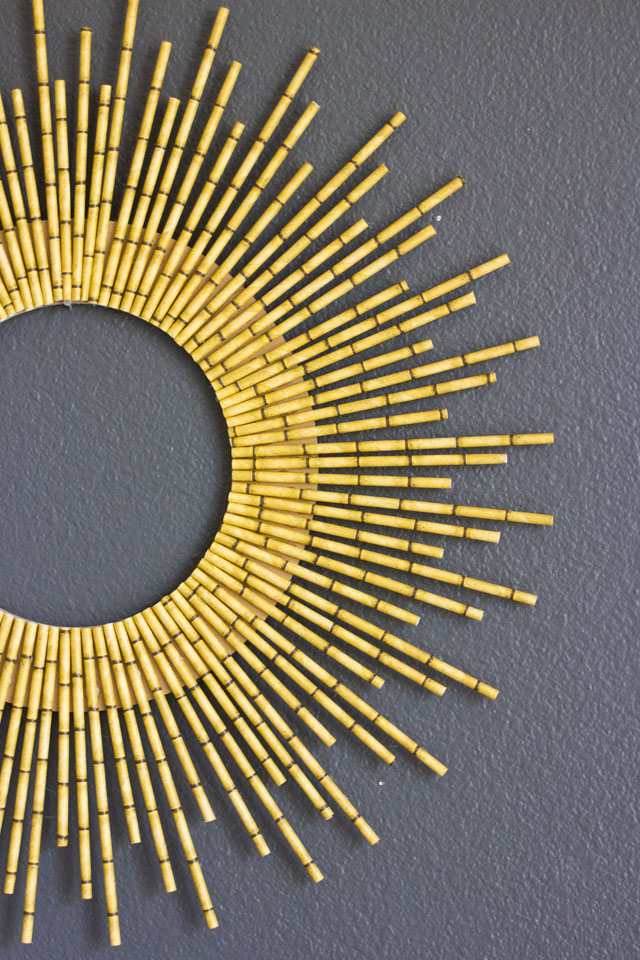 DIY Drinking Straw Sunburst Frame