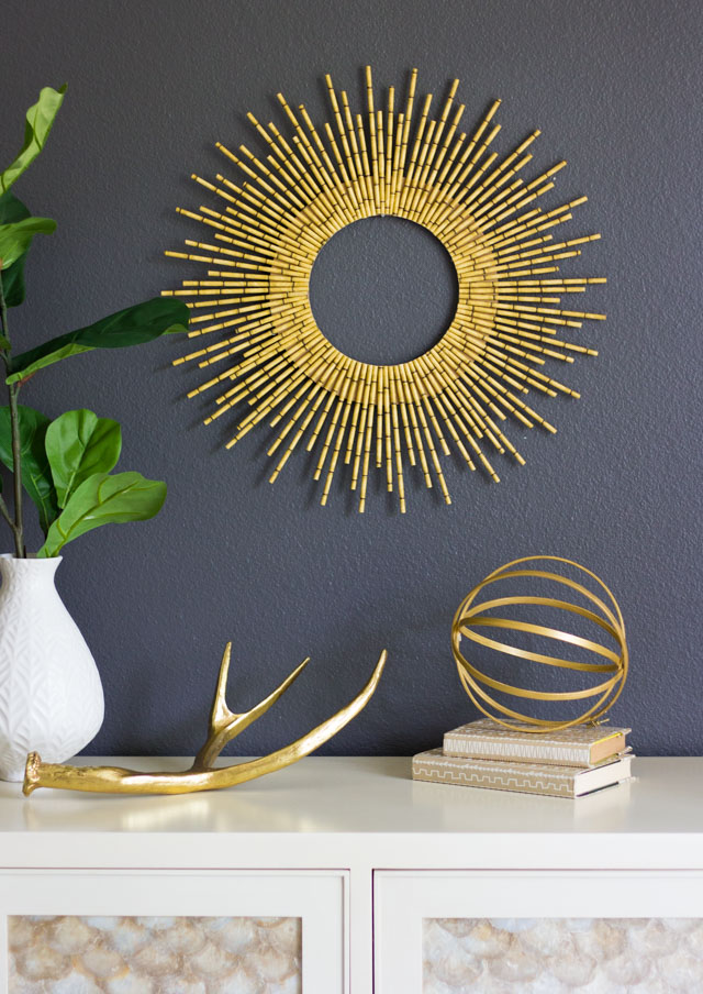 DIY Drinking Straw Sunburst Frame