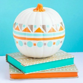 Use vinyl scraps to make this fun geometric modern pumpkin Use vinyl scraps to make this fun geometric modern pumpkin