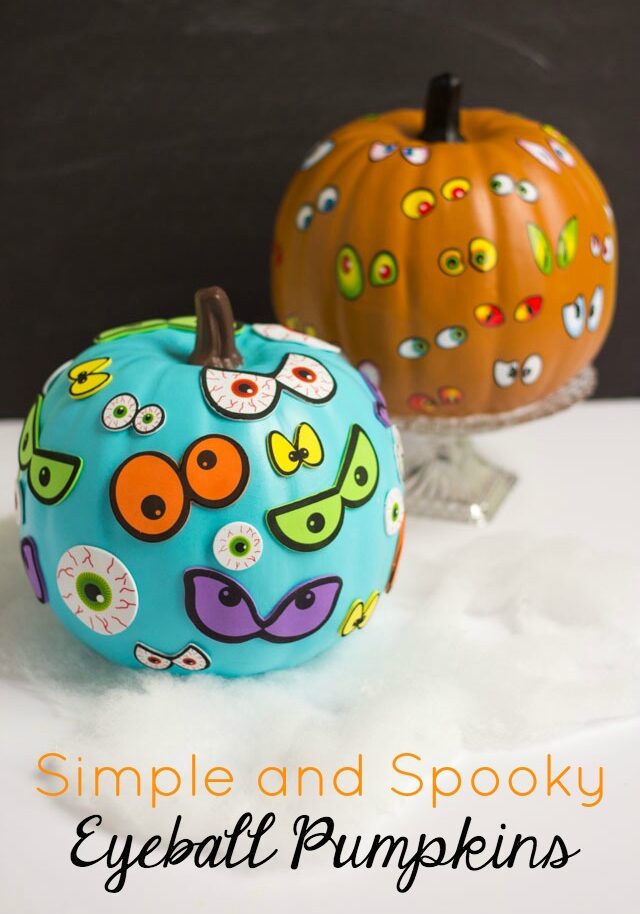 Simple and spooky eyeball pumpkins