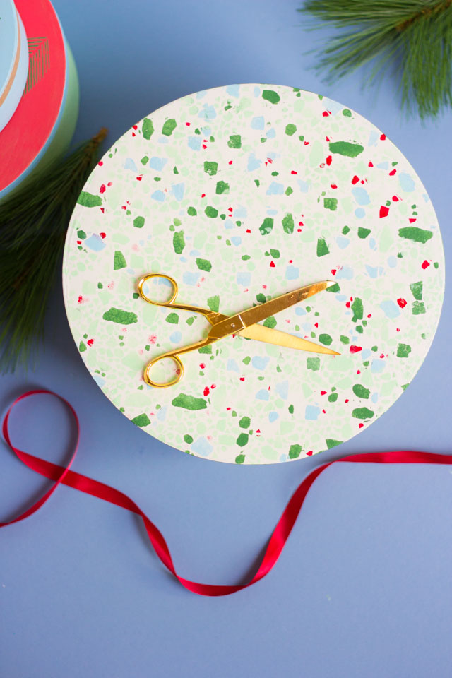 How to make stenciled terrazzo gift boxes #terrazzo