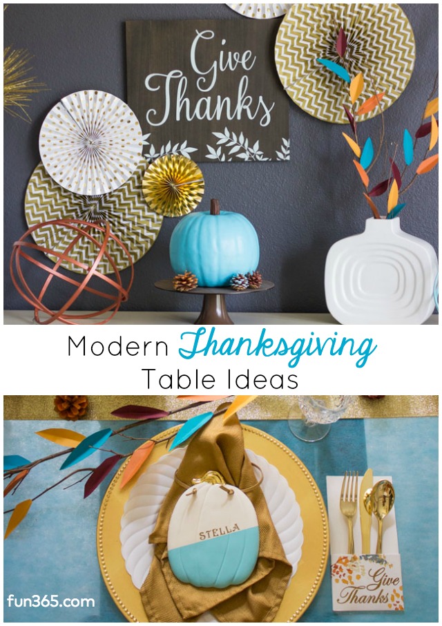 Pretty and modern Thanksgiving table ideas #thanksgivingtable #thanksgivingdecor #thanksgivingcenterpiece #thanksgivingplacesetting #modernthanksgiving #givethanks