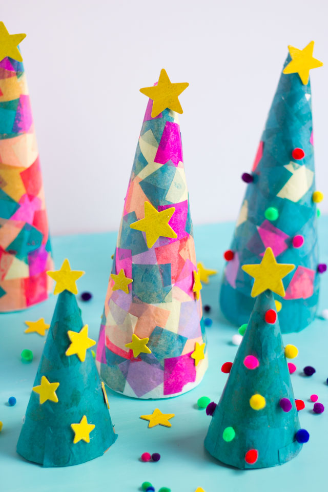 kids-week-tissue-paper-christmas-trees-design-improvised