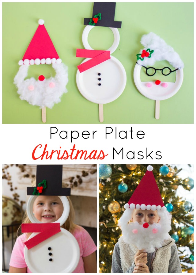 Kids Week: Paper Plate Christmas Masks - Design Improvised