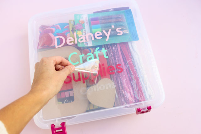 Fill a clear tub with new craft supplies for a personalized gift idea that kids will love! #kidsgiftidea #kidscraftsupplies #craftsupplybox #personalizedgift #personalizedkidsgift #cricutcraft Fill a clear tub with new craft supplies for a personalized gift idea that kids will love! #kidsgiftidea #kidscraftsupplies #craftsupplybox #personalizedgift #personalizedkidsgift #cricutcraft