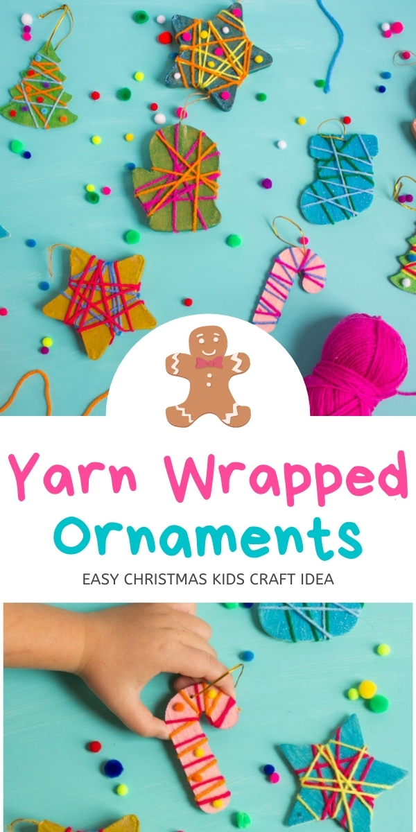 Kids Christmas Ornament Craft with Yarn