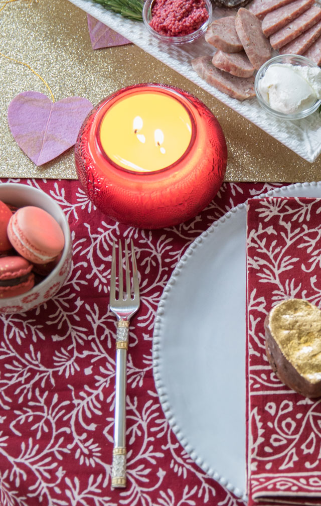 A Romantic Red and Gold Valentine's Day Table for Two - Home with