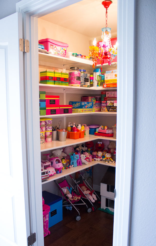 Organized toy closet