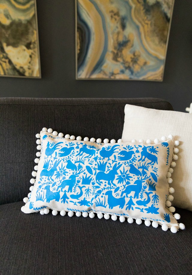 How to Make a Stenciled Otomi Pillow