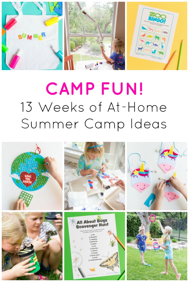 13 weeks of at home summer camp themes for kids