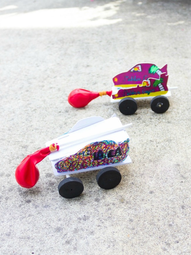 DIY balloon powered cars