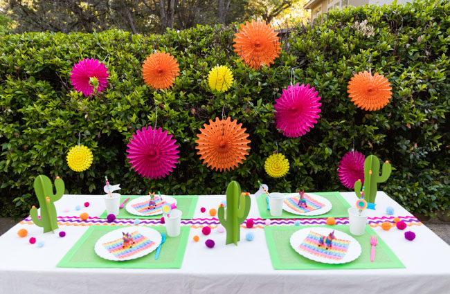 Colorful fiesta party decorations
