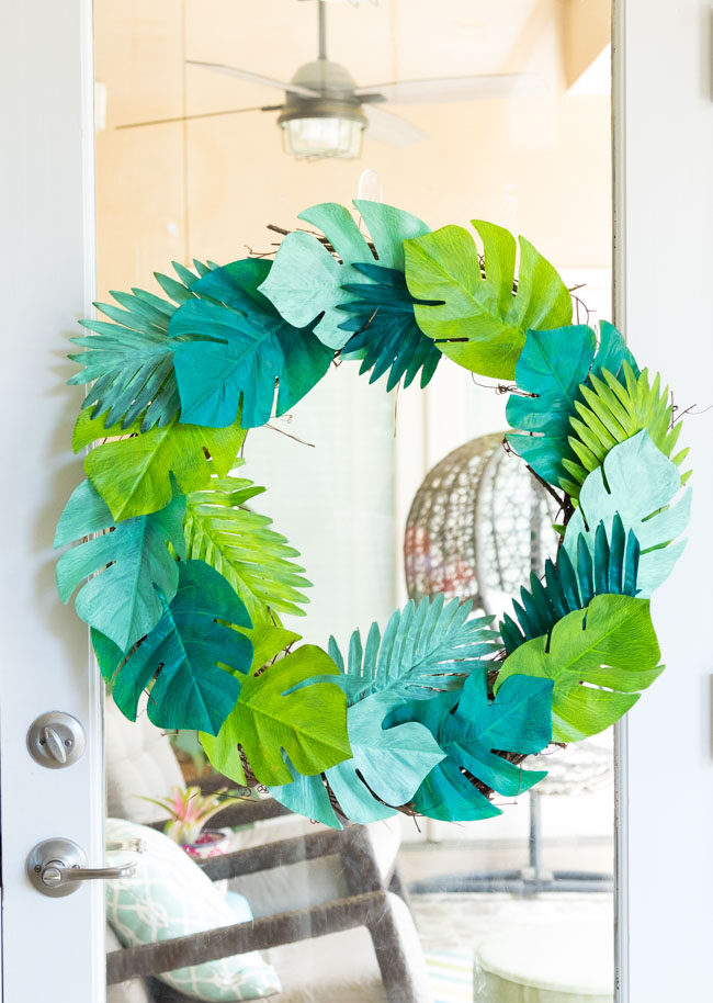 Make a Tropical Leaf Wreath