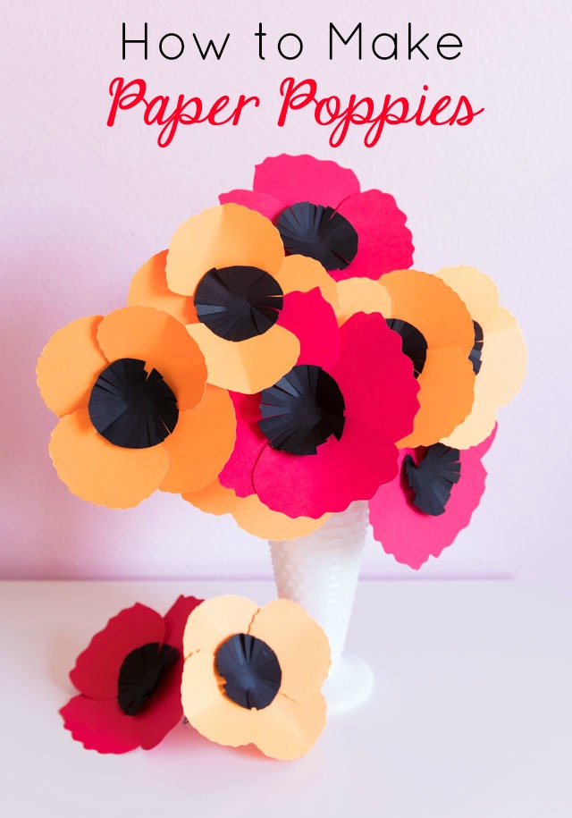 Giant red and orange paper poppies