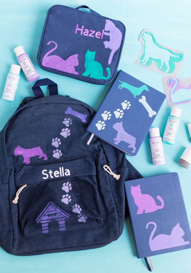 DIY School Supplies with Martha Stewart Stencils