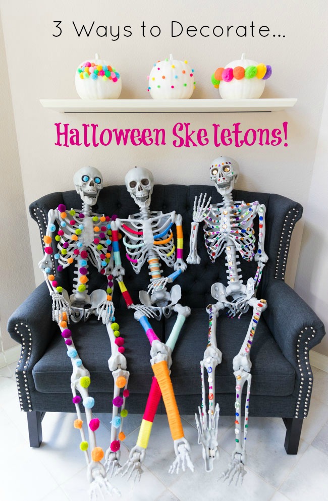 3 Colorful Ways to Decorate Halloween Skeletons