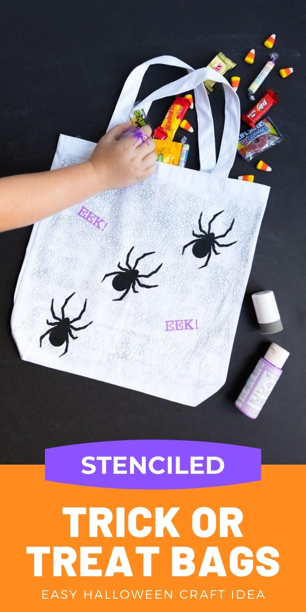  DIY Personalized Halloween Stencil Tote Bag- White