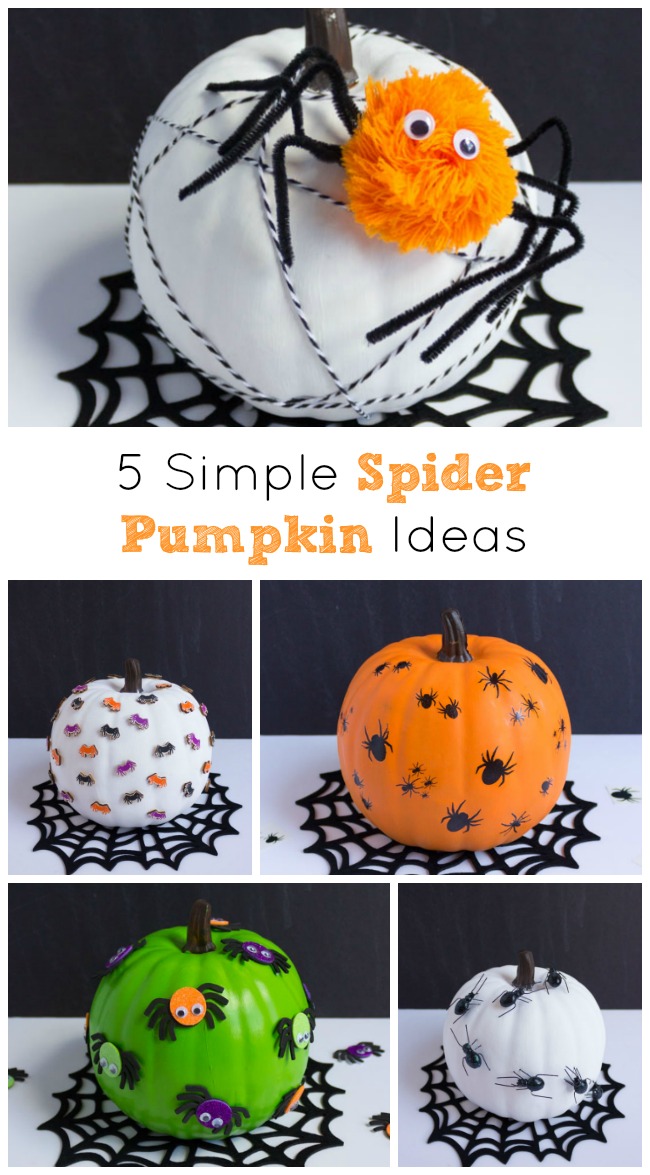 5 Simple Spider Pumpkin Ideas