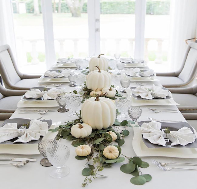 All White Thanksgiving Table