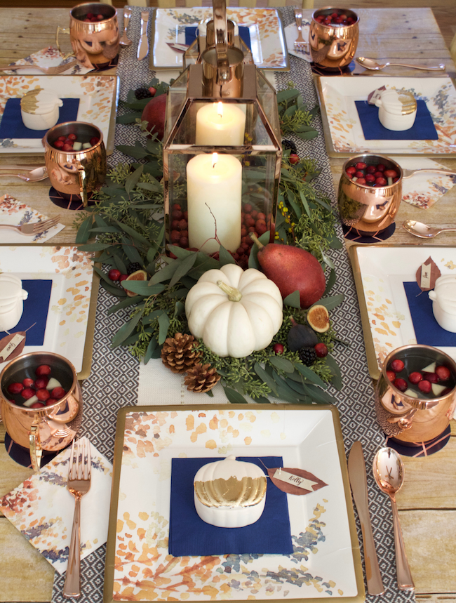 Copper Thanksgiving Table Decor