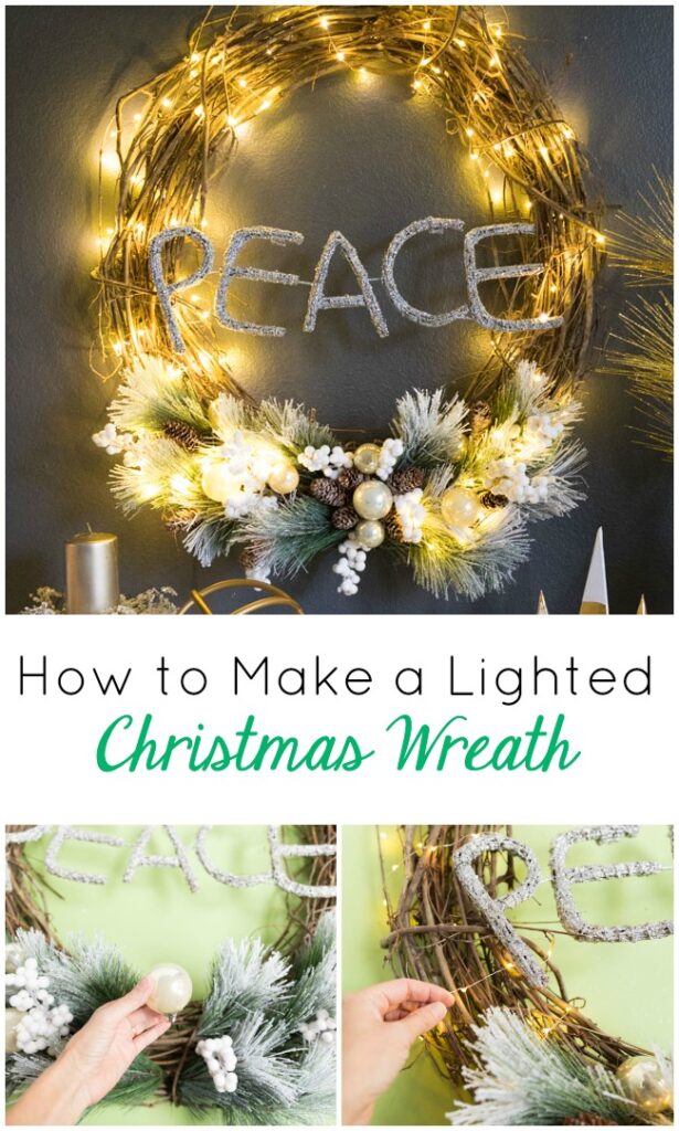 How to Make a Lighted Christmas Wreath - Design Improvised