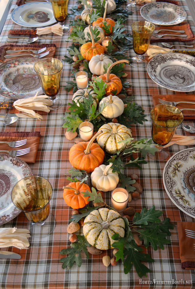 Pumpkins and Plaid Thanksgiving Table