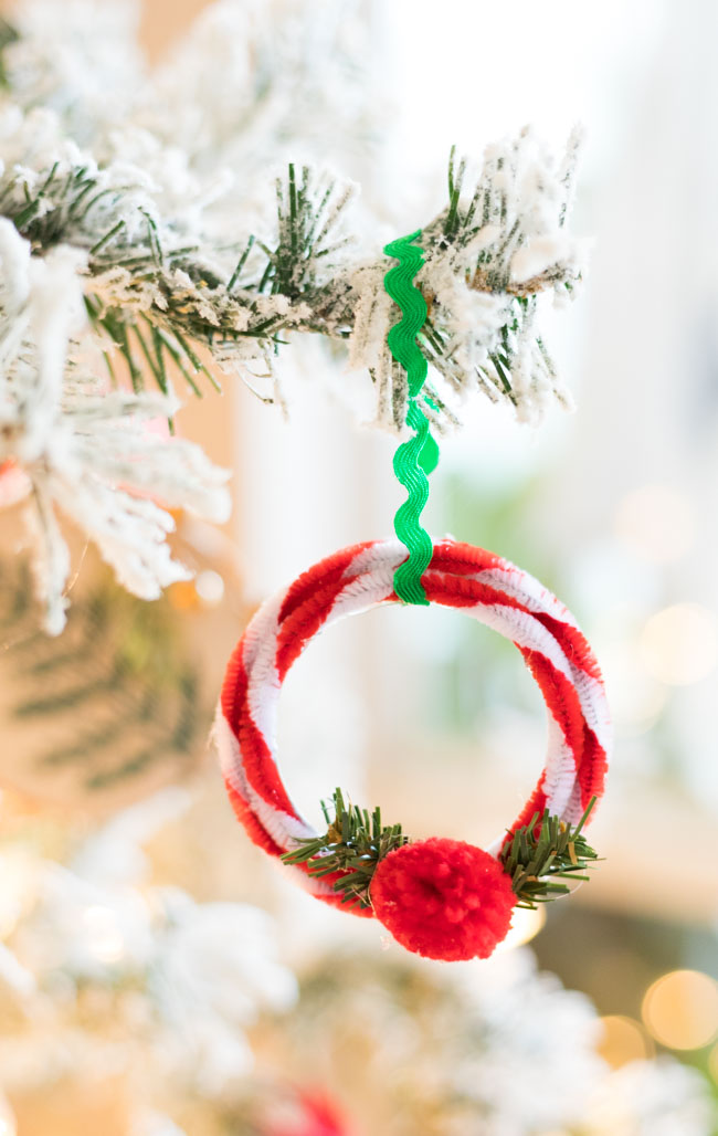 Ball jar lid wreath ornament