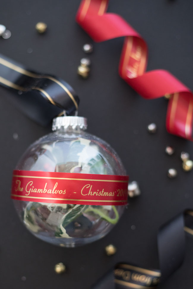 DIY Personalized Ribbon Christmas Ornament