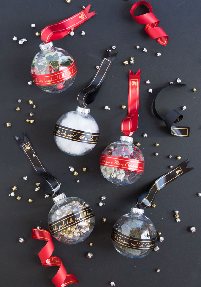 Ribbon Christmas Ornaments with Brother P-Touch Label Maker