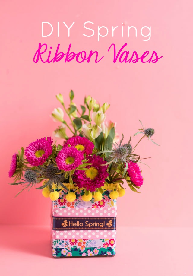 DIY Ribbon Vases with P-Touch Embellish Elite